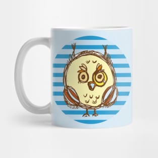 Hand Drawn Owl (Blue) Mug